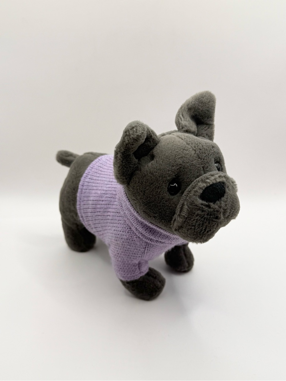 Jellycat London Sweater French Bulldog Small 8” Plush Stuffed Animal Purple NWOT